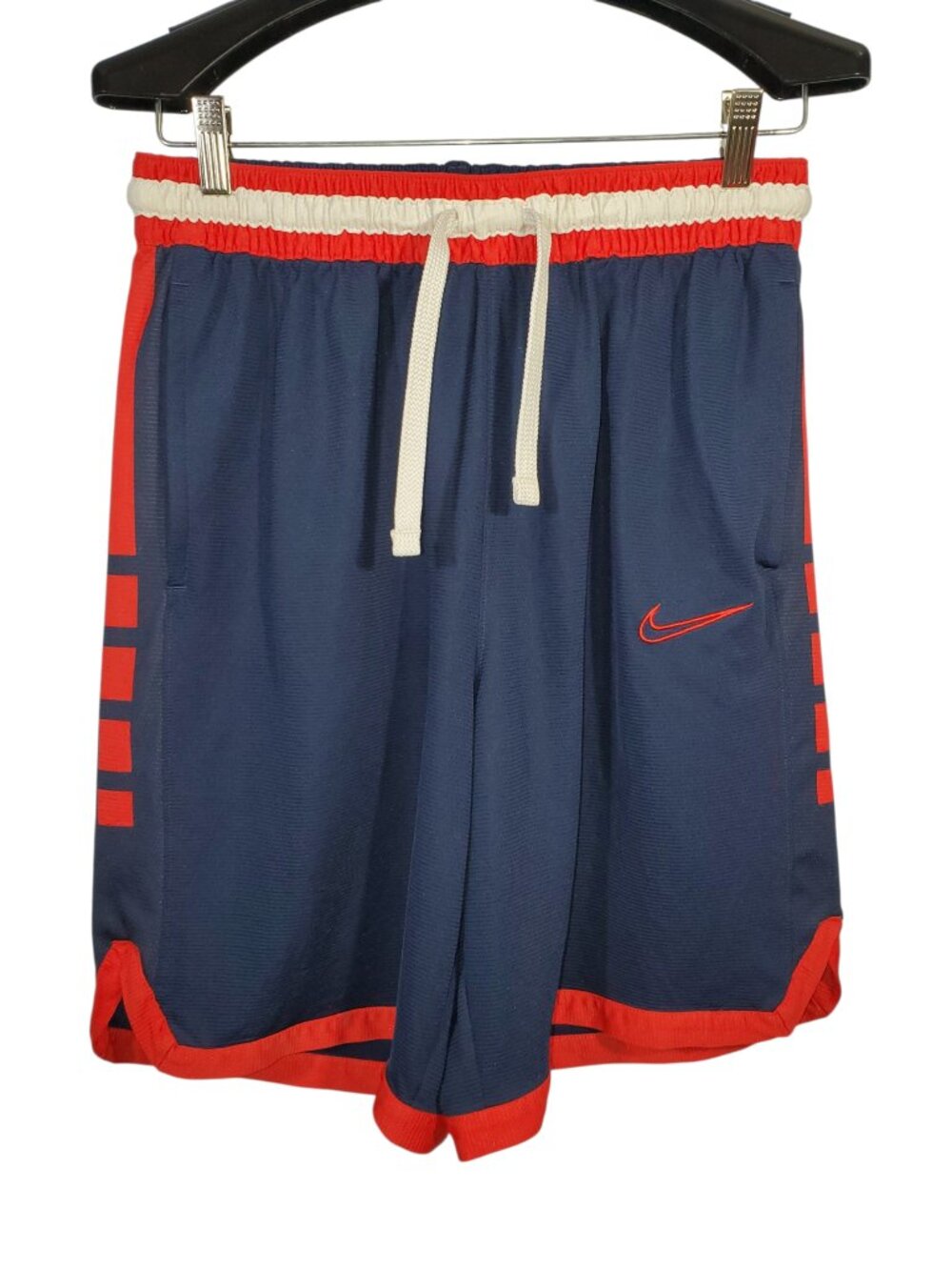 Nike Elite Stripe Basketball Shorts Men's M Navy Blue Red White Dri-Fit Athletic